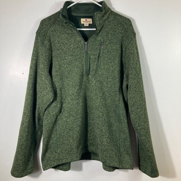 Mens Woolrich 1/4 Zip Sweater Green L - Picture 1 of 6